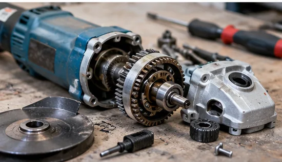 Illustration of disassembled grinder repair